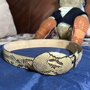 Tony Lama Snake Python Leather Belt Size 35 USA Made